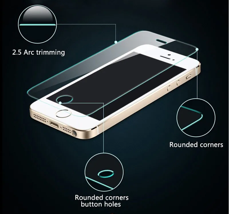 Защитное стекло закаленное 9H 2.5D для iPhone 5/SE/5/5c/5se/iPhone 5|clear screen protector|screen protectortempered glass