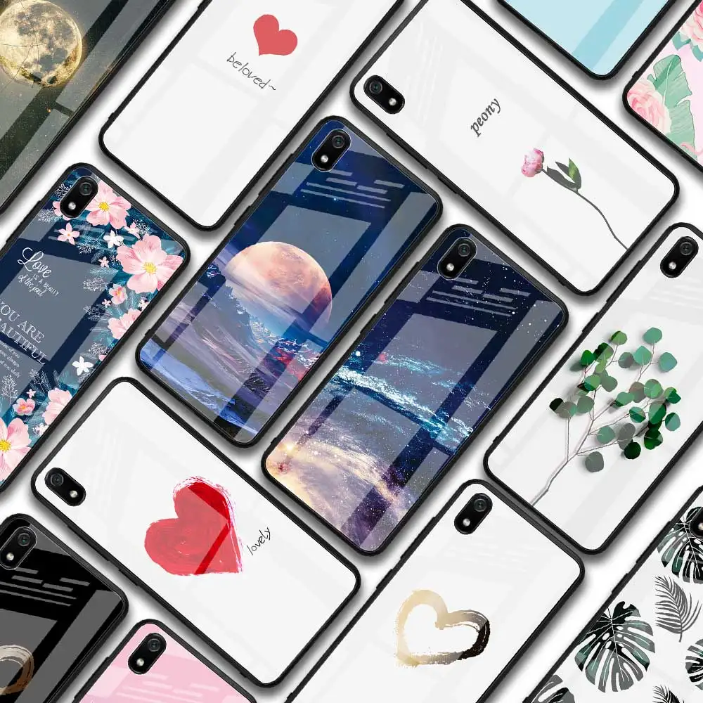 Чехол с рисунком для Xiaomi Redmi 7A 7 A чехол стеклянный Redmi7A Red mi цветок любимый милый