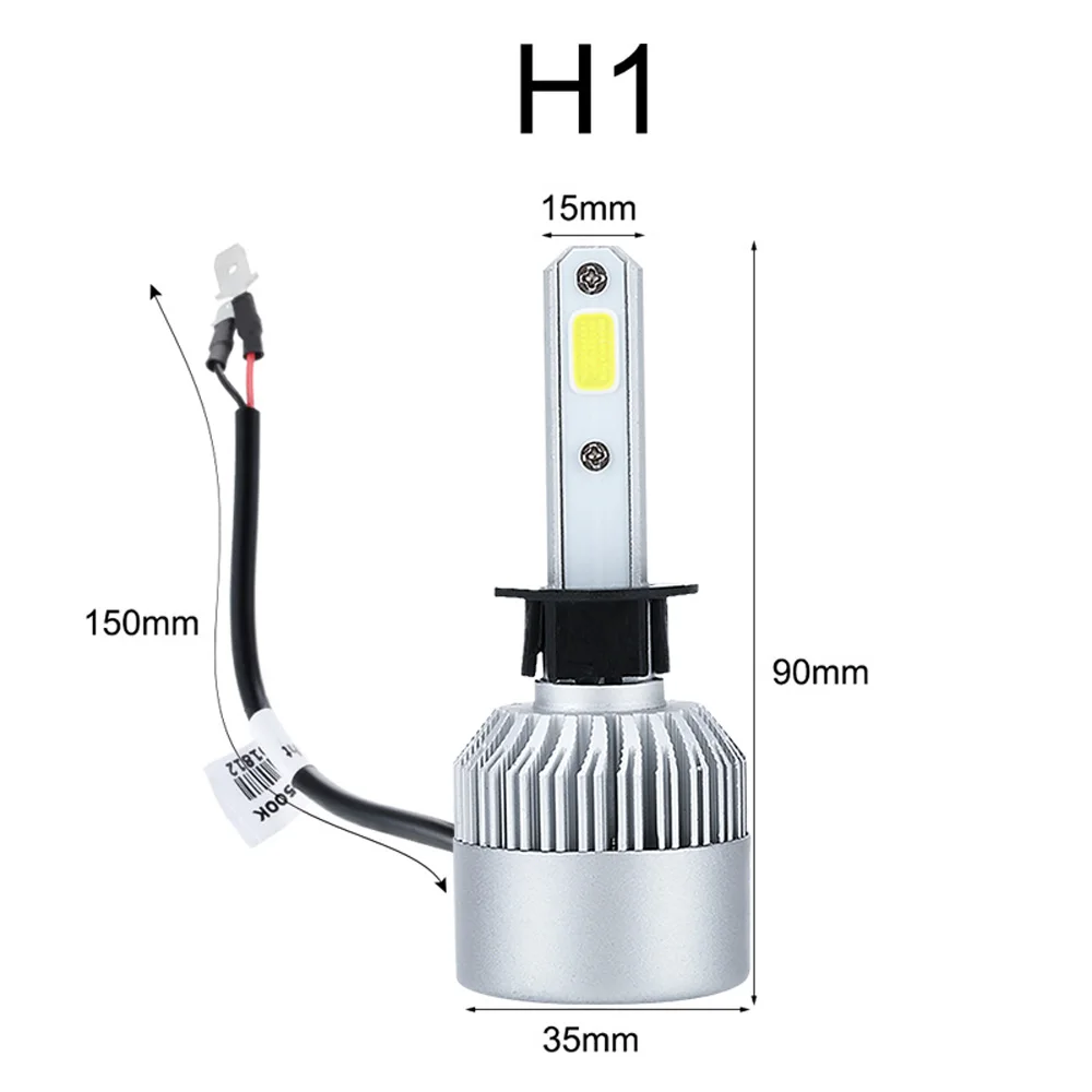 2 шт. Автомобильные светодиодные лампы 12 В 36 Вт 8000LM S2 LED H4 H7 H11 H13 H1 H3 880/881 9004 9005 9006 6000k