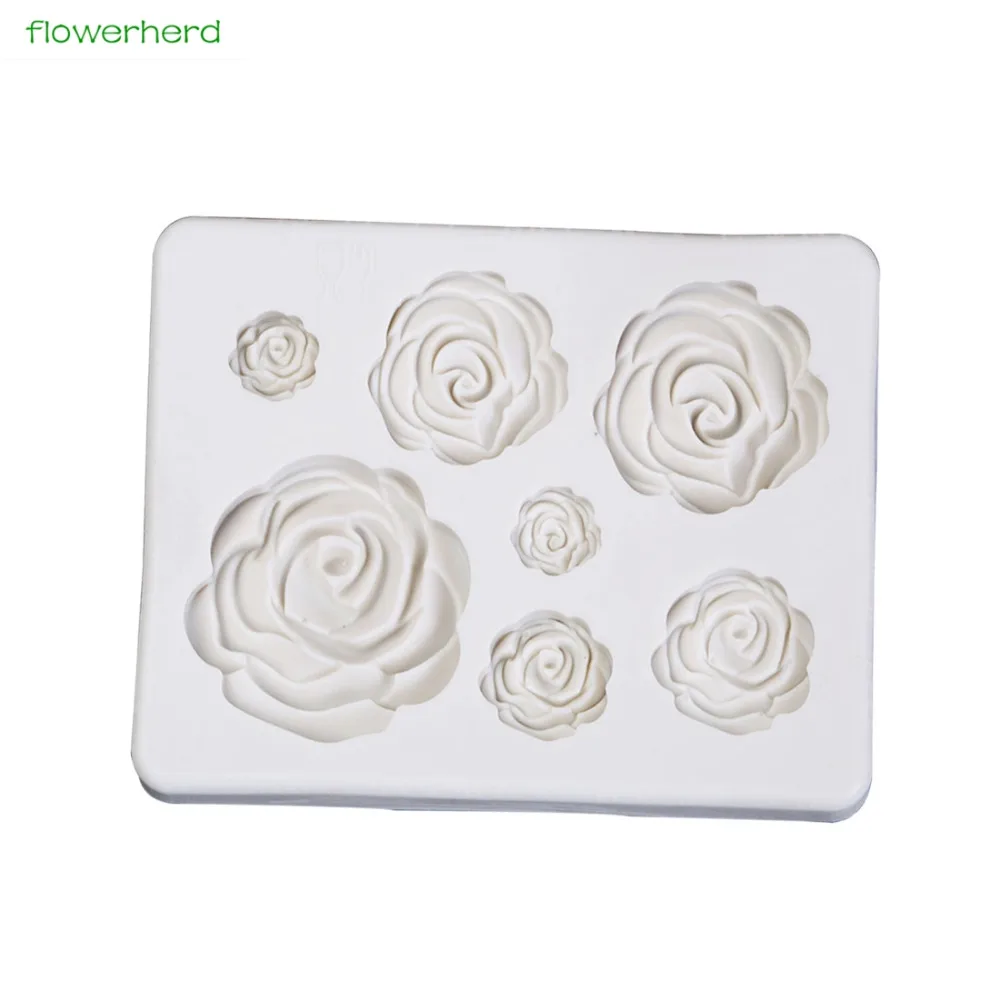 Изделия из сахара форма для торта силиконовая в виде цветка розы 3D Fondant (сахарная)