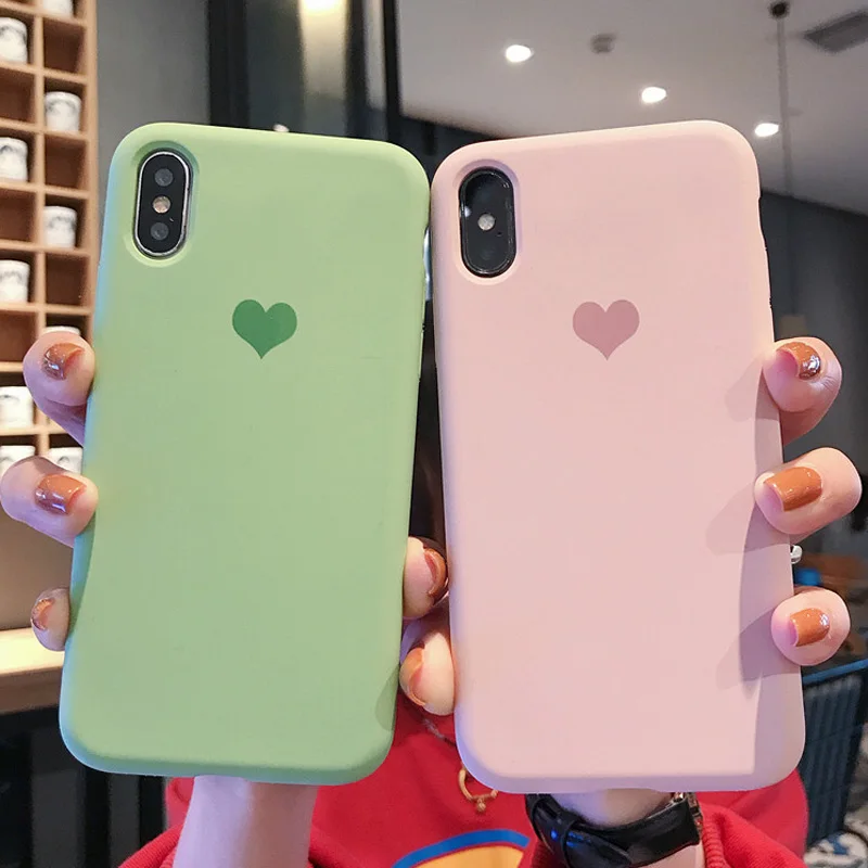 Качественный мягкий чехол с сердечками для iphone XR 7 8 Plus XS MAX X 10 6 6S модный