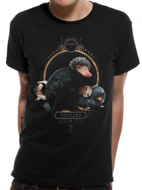 Мужская футболка с принтом Fantastic Beasts Nifflers черная в стиле хип-хоп 2019 | одежда