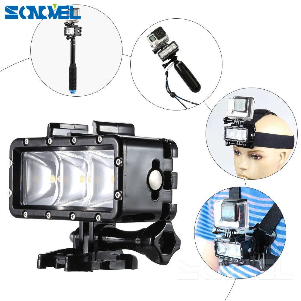 Аксессуары для GoPro подводный свет дайвинга Водонепроницаемая светодиодная лампа