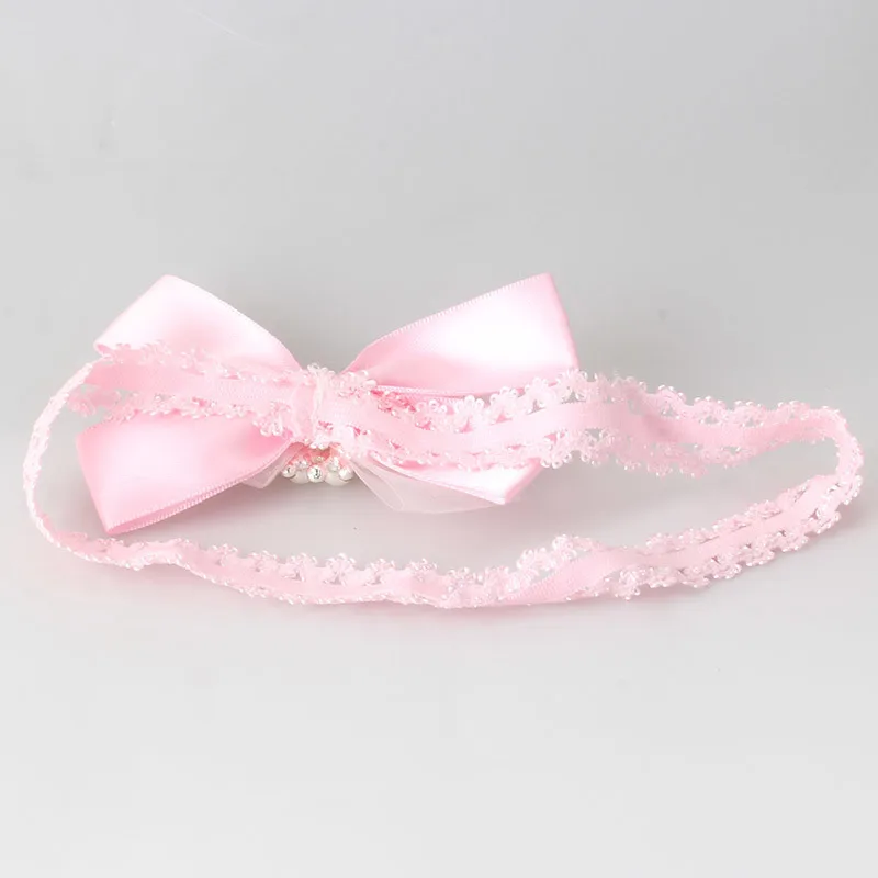 M MISM/Лидер продаж Новинка Детская повязка на голову с кружевным бантом и стразами