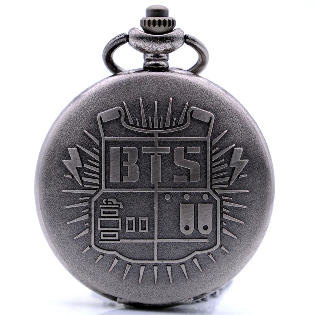 2018 Античная Vintgae BTS кварцевые карманные часы Цепочки и ожерелья подвеска