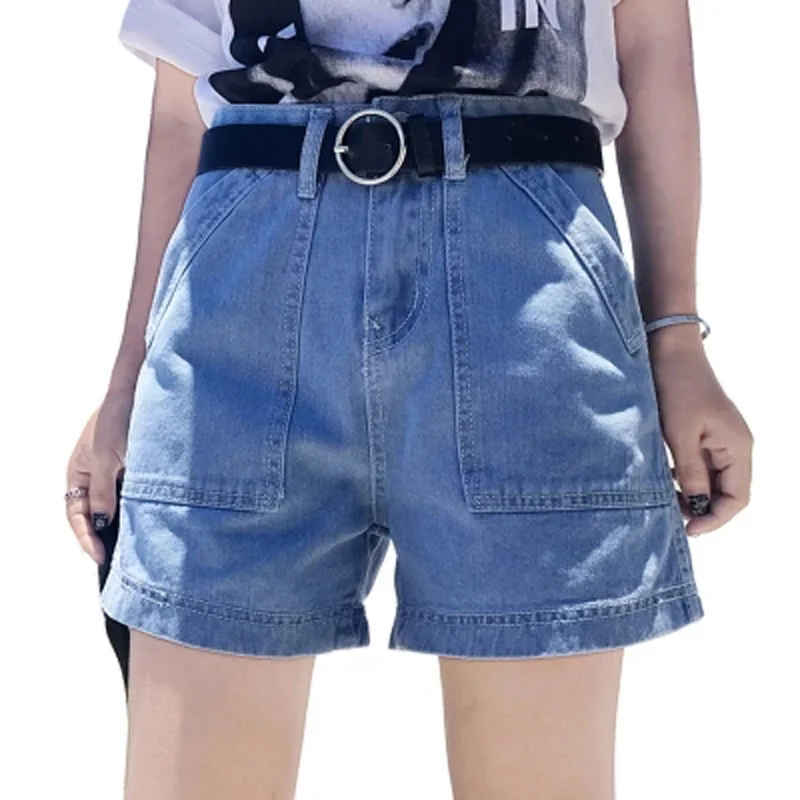 Модные джинсовые шорты с большими карманами wonens бойфренд Базовая уличная