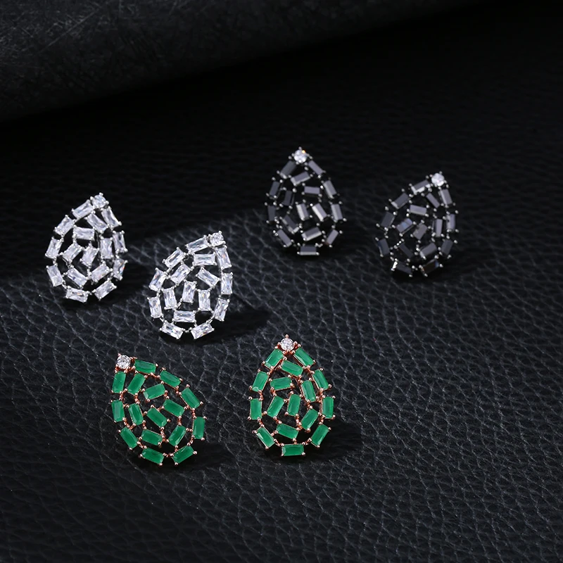 GAOLA High Quality Green Cubic Zircon Waterdrop Dangle Earrings Women Fashion Jewelry GLE9130 | Украшения и аксессуары