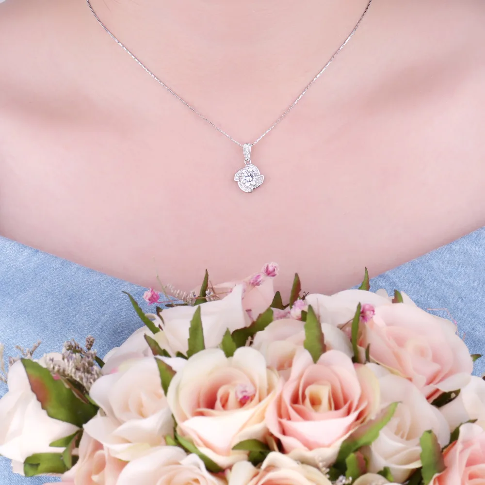 Ювелирные изделия цветок ветряная мельница 2.3ct кубический цирконий кулон 925
