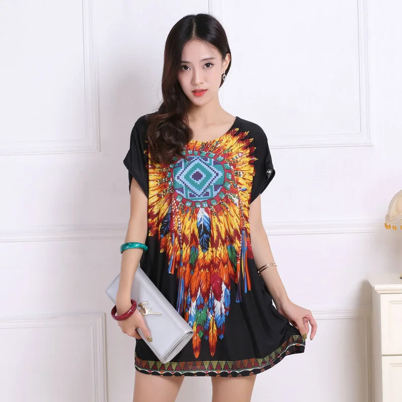 Женское платье футболка с коротким рукавом свободного покроя|dress tunic|tunic fashiontunic plus