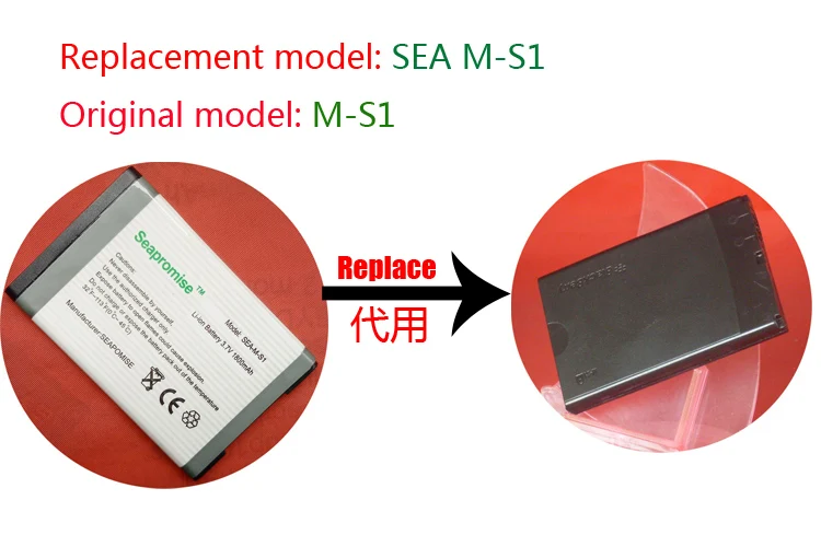 Оптовая продажа 5 шт./лот мобильный телефон аккумулятор большой емкости 1 м S1 MS1