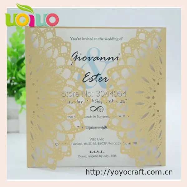 Кружевная Свадебная пригласительная открытка с лазерной резкой сделанная на