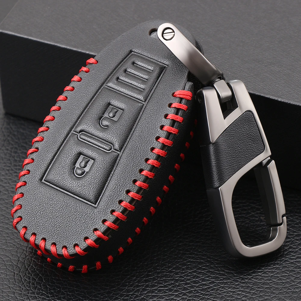 2 кнопки Кожаный Автомобильный Брелок дистанционного управления с ключом чехол