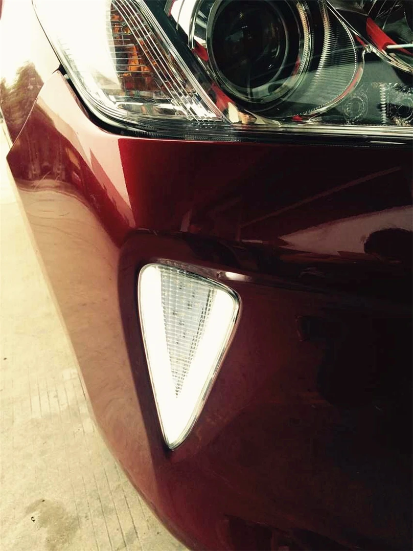 CSGJMY 1 комплект для Toyota Camry 2015 2016 2017 светодиодный DRL Противотуманные фары дневного
