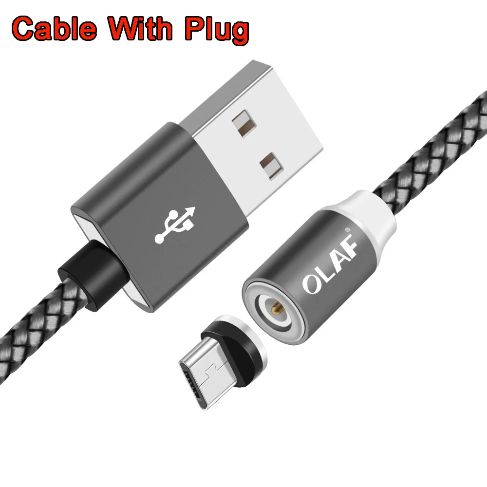 Gray Cable Plug Магнитный кабель Олаф для iPhone Xs X 8 7 Plus, магнитное зарядное устройство, кабель Micro usb type C для Xiaomi samsung S9 S8 huawei mate 20 Pro - Цвет: Gray Cable Plug