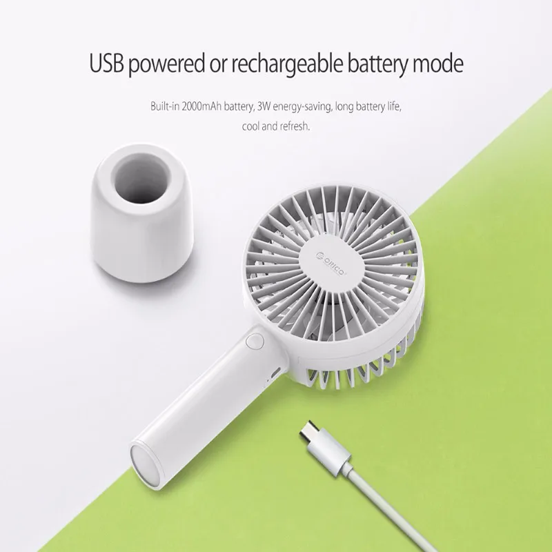 Портативный мини USB вентилятор ORICO регулируемый вручную 2000 мА/ч перезаряжаемый