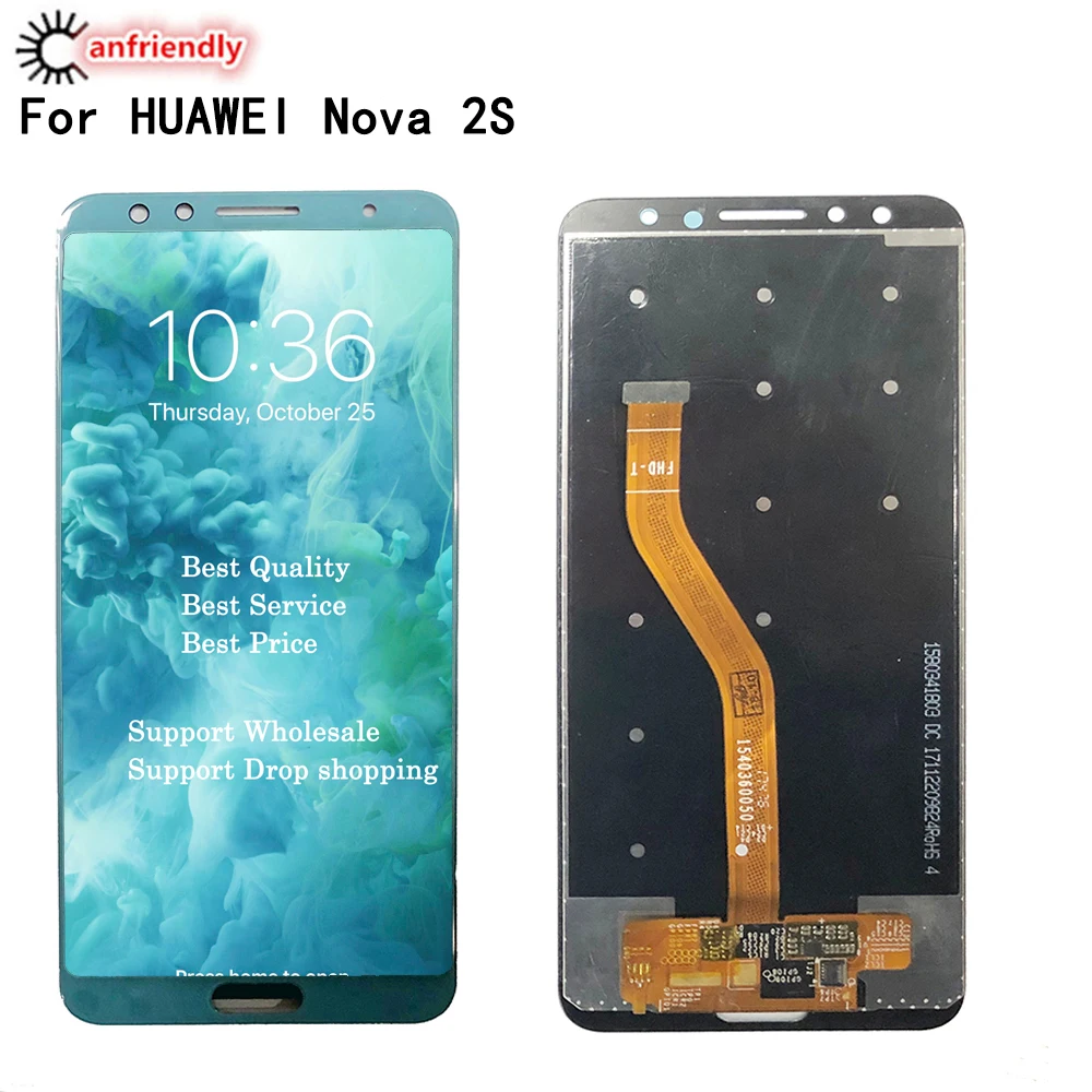 6,0 "LCD para Huawei Nova 2 S LCD pantalla t&aacute;ctil panel digitalizador montaje para HUAWEI Nova 2 S HWI-AL00 Nova2S 2160*1080-0