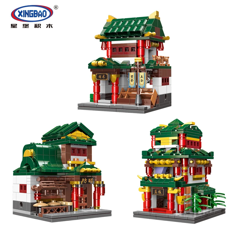 

XINGBAO 01103 Chinatown 6 in 1 Blocks Bricks Building Educational Toys Model Chrismas Gifts Funny Assembled DIY For Children