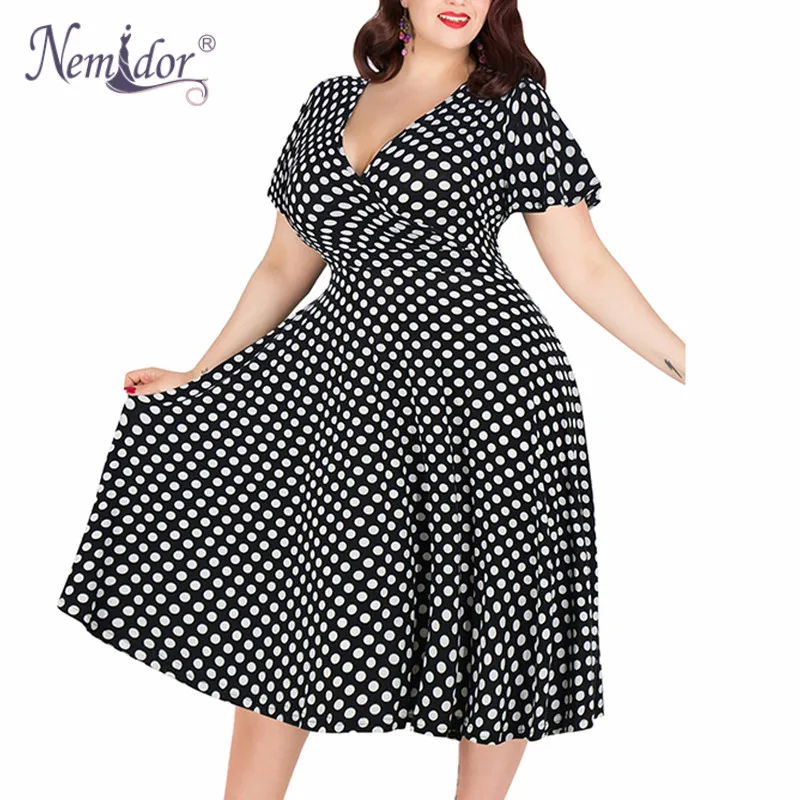Платье Nemidor женское с коротким рукавом и треугольным вырезом|swing dress|a-line dressdress plus |