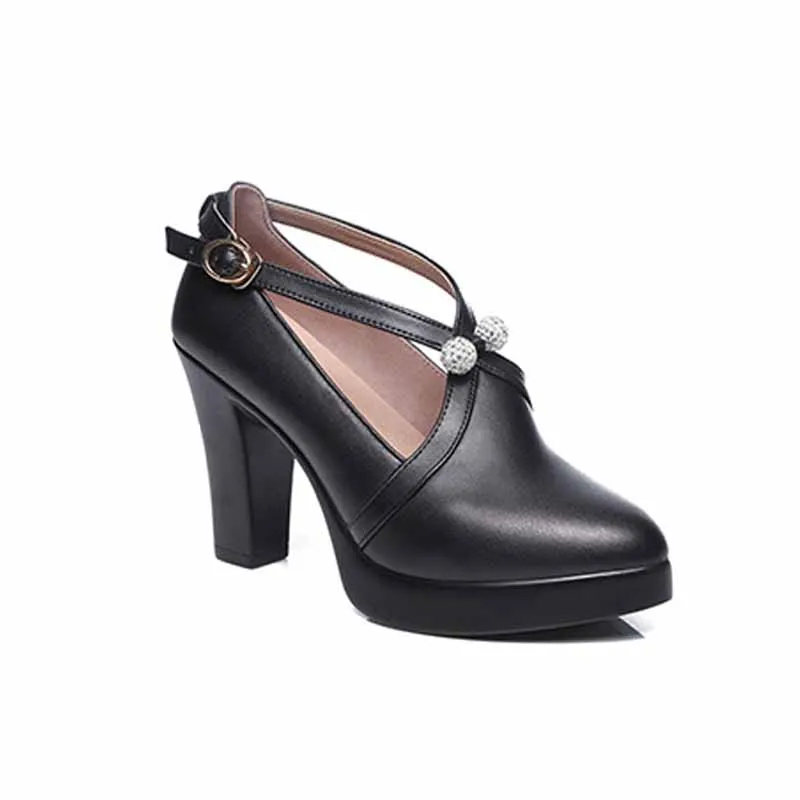 Женские туфли на очень высоком каблуке с острым носком со стразами|shoes pumps|black court
