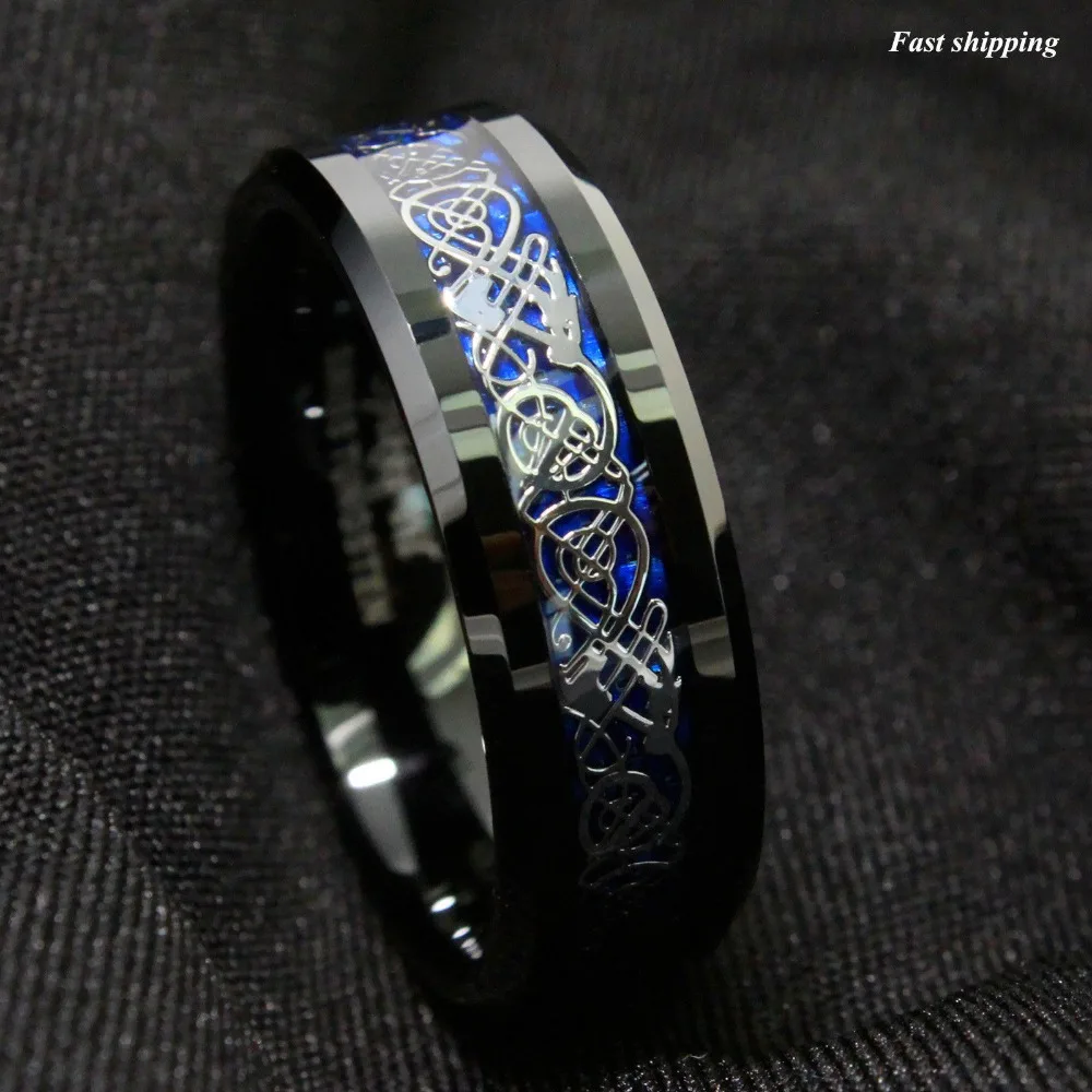 Кольцо из карбида вольфрама 8 мм|ring blue|tungsten carbide ringcarbide ring |