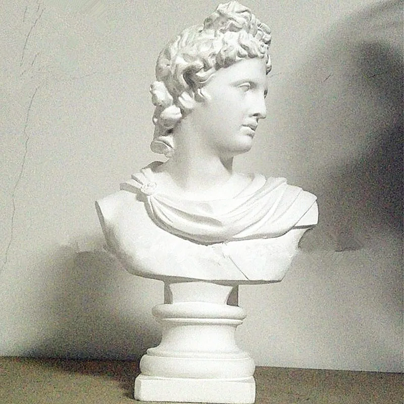 As The Picture Shows Аполлон головные портреты бюст гипсовая греческая мифология статуя аделоса украшение дома смолы искусство и ремесло эскиз практика 31 см L1596 - Цвет: As The Picture Shows