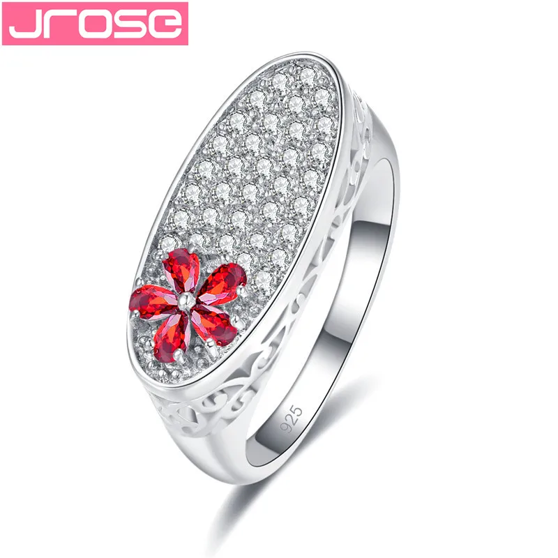 JROSE 2019 изысканные персиковые цветы розовый красный цветок кольца для женщин