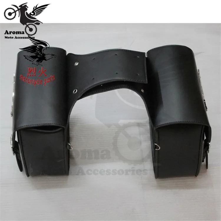 Черная кожаная боковая сумка для инструментов 2 шт. мотоциклетная багажная Harley