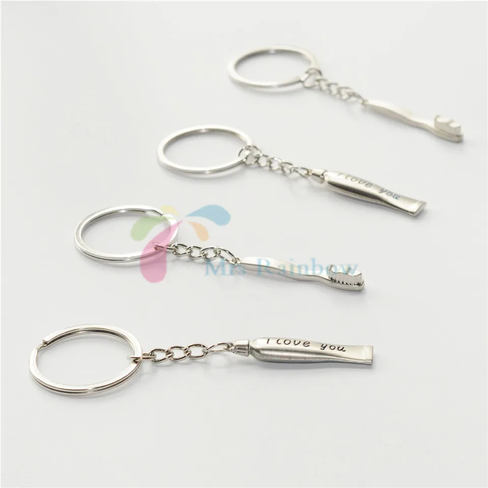 3/Pcs Dentist Tooth Brush Keychain Tools Teeth Paste Keychain Accessiores Dentist Lab Promo Gifts