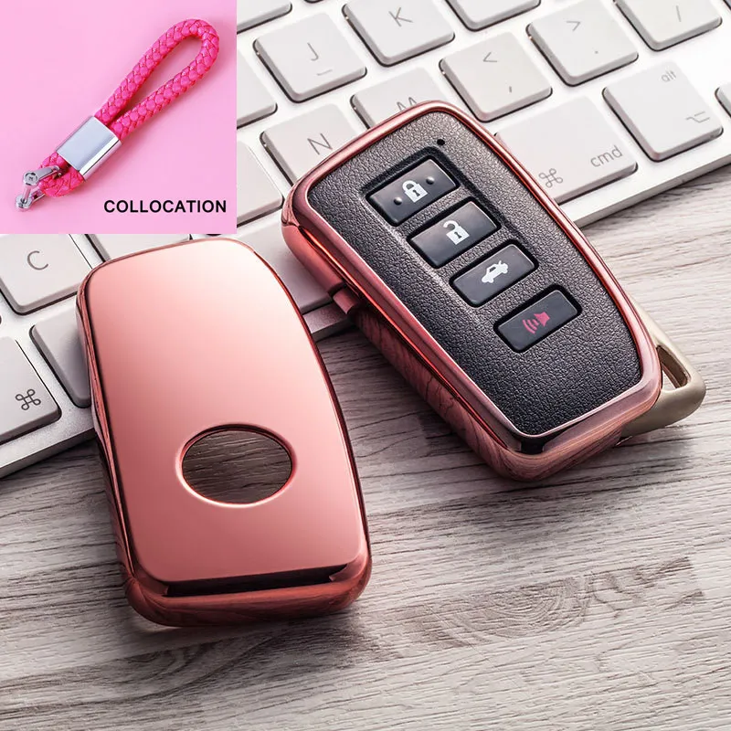 A-pink keychain Мягкий чехол для ключей из ТПУ для Lexus NX GS RX IS ES GX LX RC 200 250 350 LS 450H 300H автомобильный защитный брелок для ключей - Название цвета: A-pink keychain