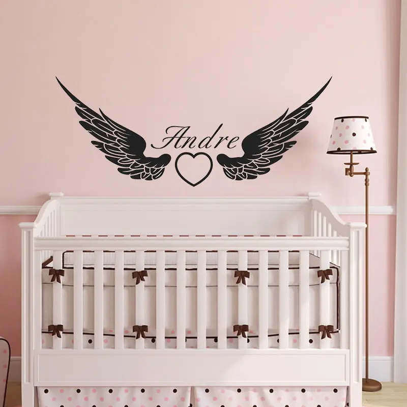 ZN G163 персонализированные Виниловые Настенные Стикеры с изображением крыльев