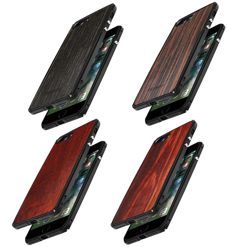 2019 Newest Showkoo Wooden Case For iPhone X Cover Natural Wood With Fiber+Metal Frame Free Shipping |