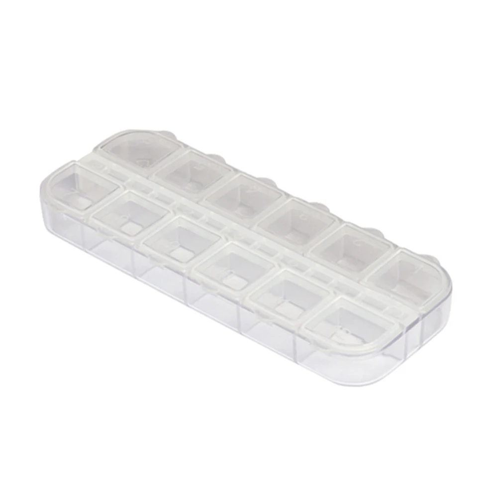 12 Отсек пустой пластиковый контейнер для хранения и переноски коробка ногтей продукты горный хрусталь