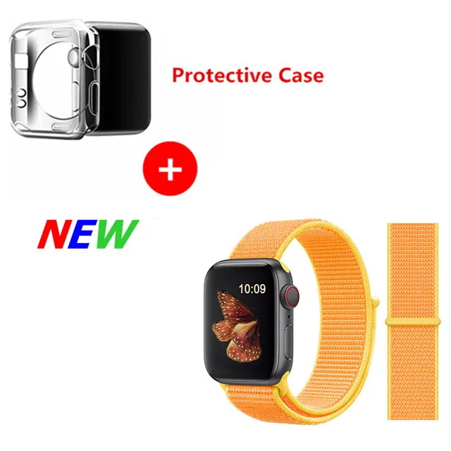 37-canary yellow Ремешок для Apple Watch Series 4 3 2 1 38 мм 42 мм нейлоновый мягкий дышащий браслет сменный ремешок Спортивная петля для iwatch 4 40 мм 44 мм - Цвет ремешка: 37-canary yellow