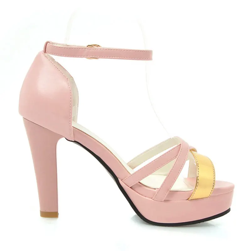 

Fanyuan Womens Shoes Summer Mixed Platform Sandals Ankle Strap Sandals High Heels Shoes Woman Sandals Female sandalias mujer