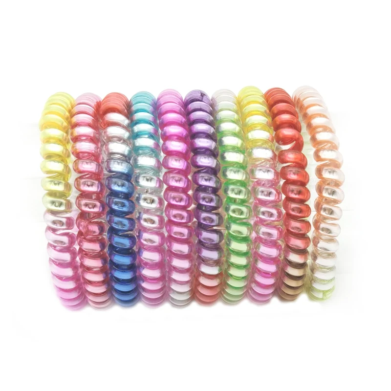 

Lot 10pcs Size 4.5CM Colorful Accessories Ring Rope Elastic Hair Bands For Women Gum Telephone Wire Scrunchy