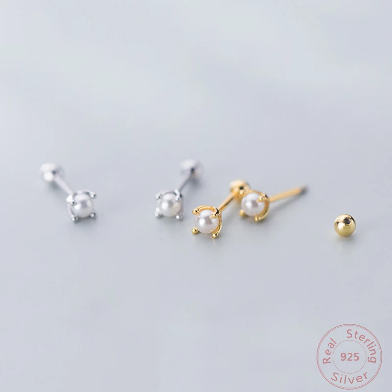 Женские серьги-гвоздики из серебра 925 пробы с жемчугом | Украшения и аксессуары