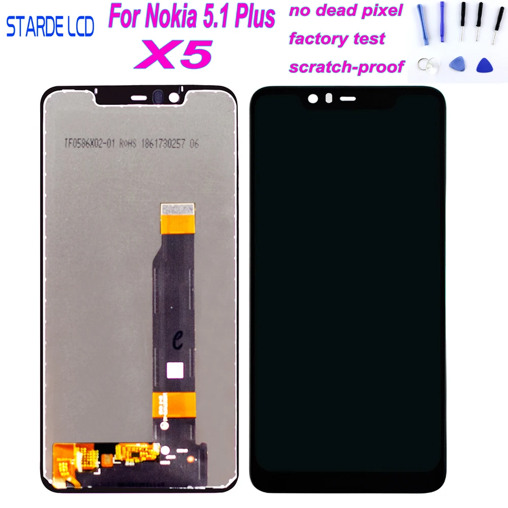 100% Tested for Nokia 5.1 Plus LCD Display Touch Screen 5.86