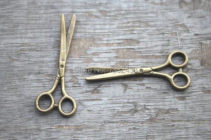 15 шт. подвески для ножниц античные бронзовые длинные 41x16 мм|charm pendant|scissors charmbronze charms