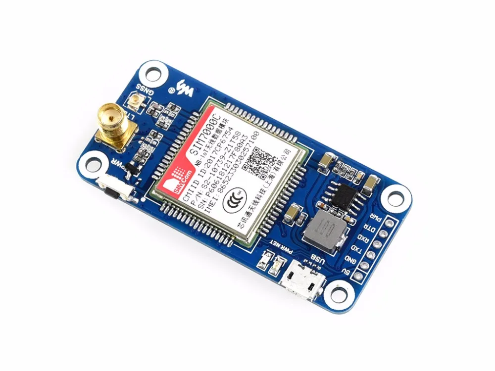 Шляпа NB IoT/eMTC/EDGE/GPRS/GNSS для Raspberry Pi основанная на SIM7000E доступна только в