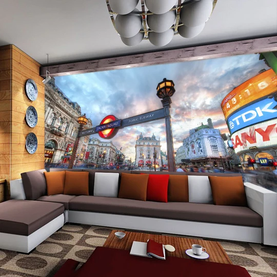 3D фотообои на заказ Европейская мода здание метро станция улица большие обои для