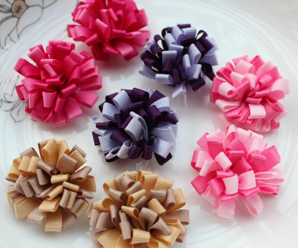 80pcs Hair Bow Loopy style mix color Vintage flower Cheer~Dance~Birthday~Holiday~Recitals 3d flowers | Дом и сад