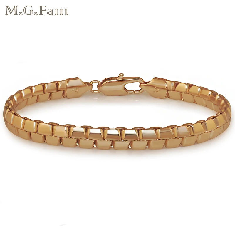 MxGxFam (20 см * 6 мм) змея золотистого цвета браслеты с цепочкой украшения для мужчин