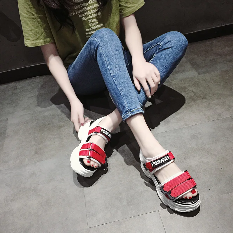 Сандалии женские на высоком каблуке пляжные босоножки в римском стиле обувь для