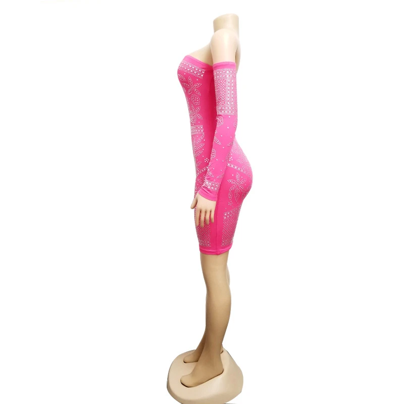 Вечернее вечерние платье с открытыми плечами Adogirl со стразами женское