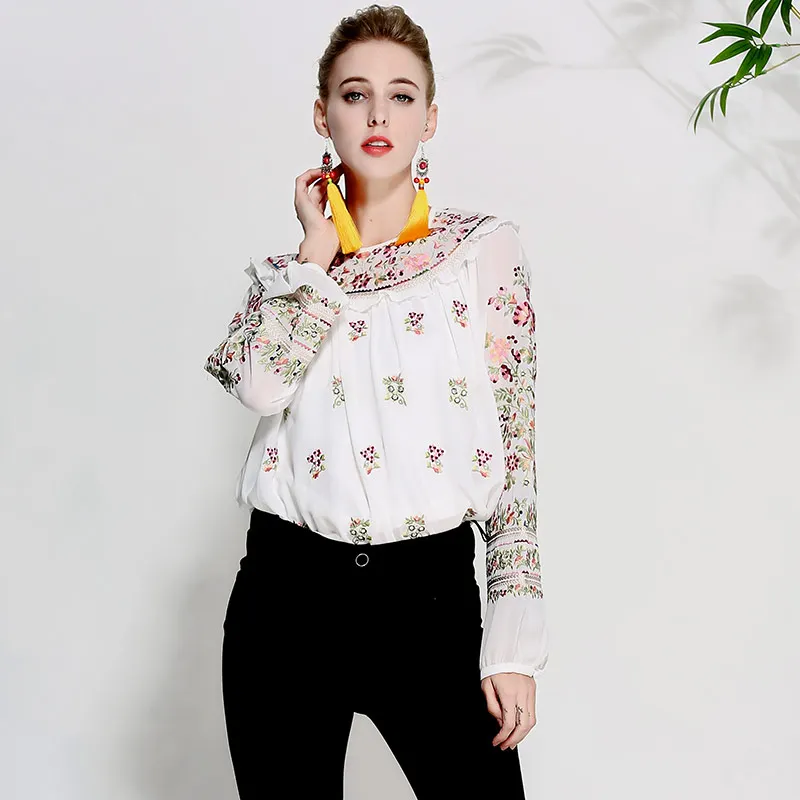 Женская блузка с рукавами-фонариками черная/белая свободная модельная рубашка в