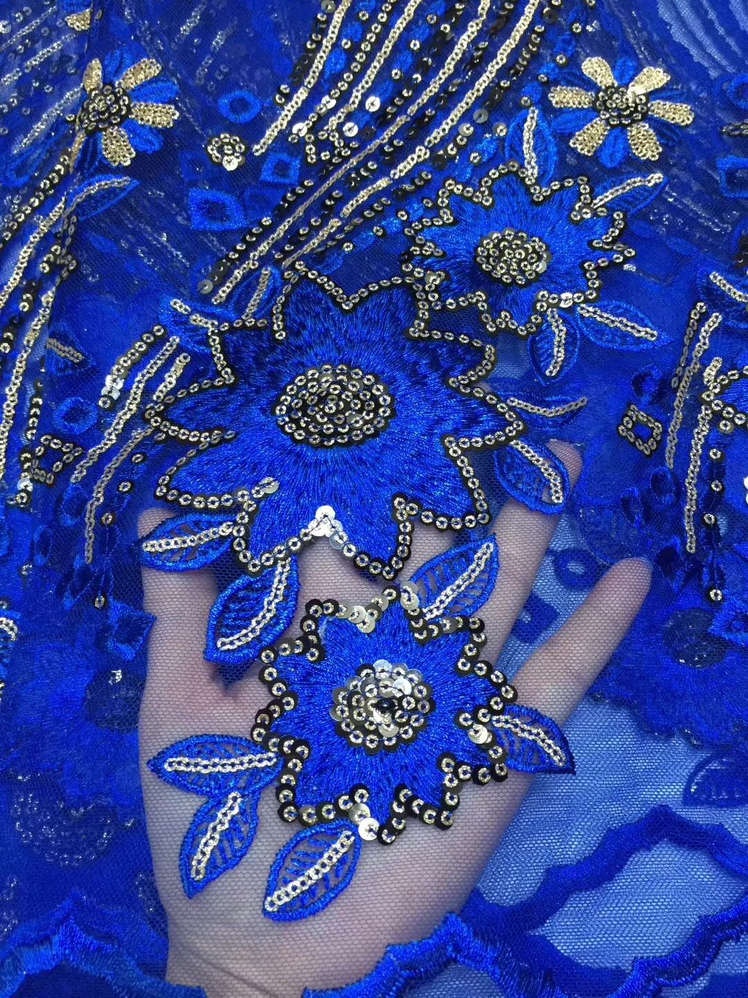 Африканская кружевная ткань 2019 Высокое качество Африканский тюль с блестками