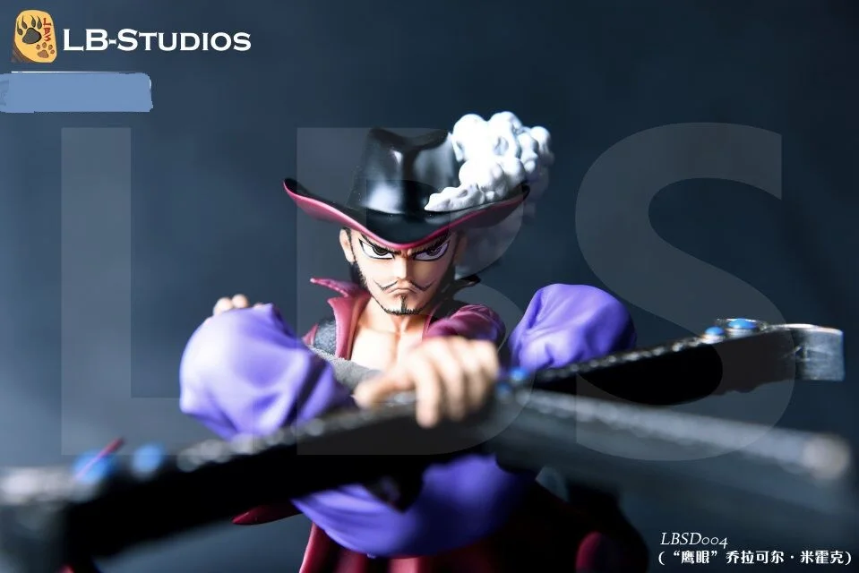 Модель веера в наличии LBS One Piece 38 см SD Dracule Mihawk gk каучуковая игрушечная фигурка для