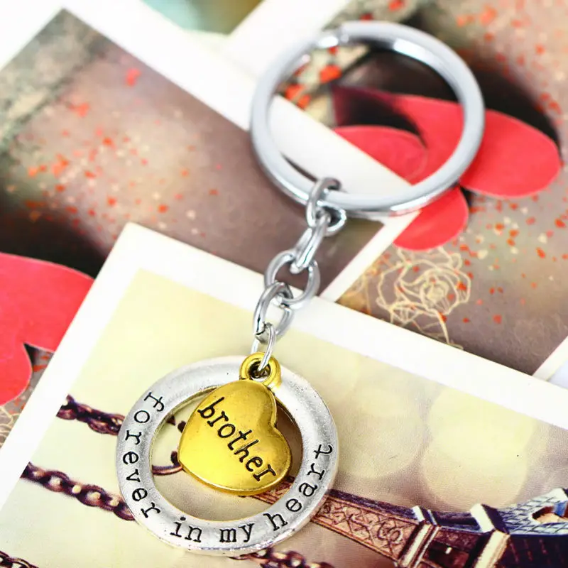 Брелок для ключей Forever In My Heart Love Family модный подарок вечеринки цепочка золотые