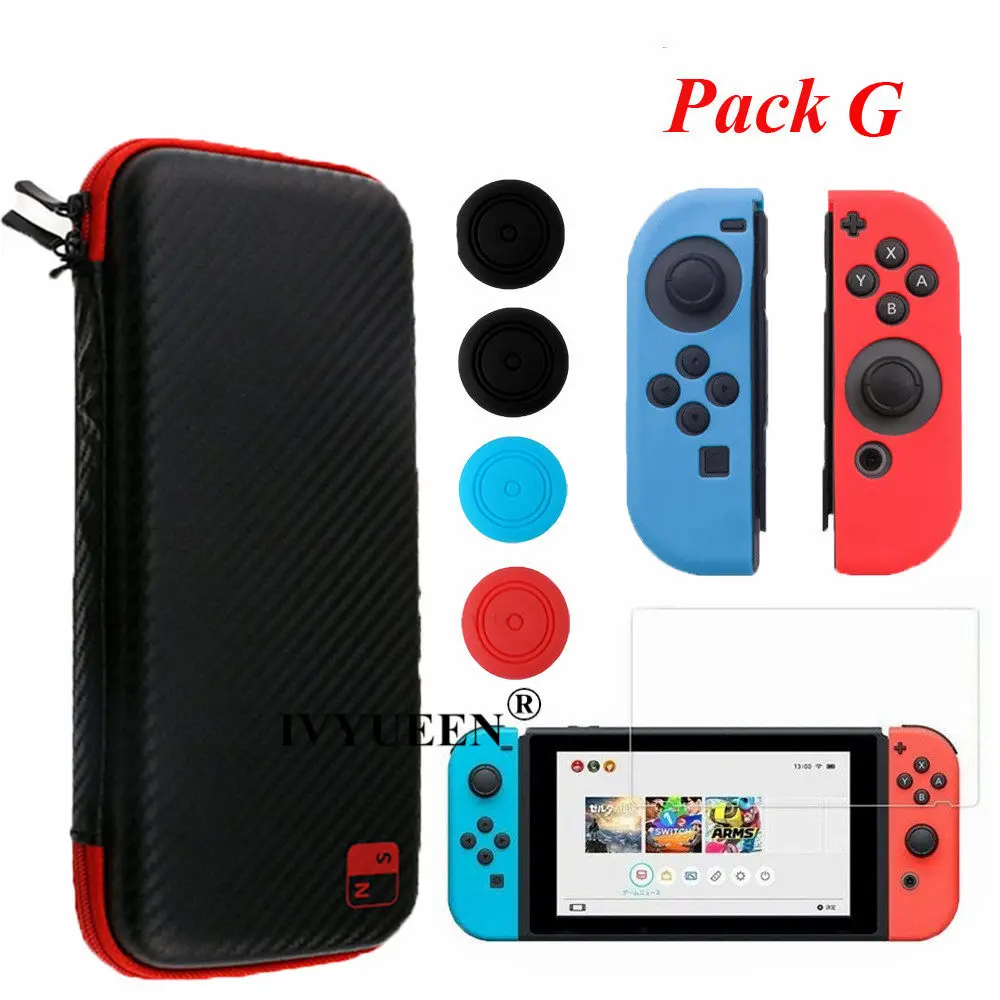 IVYUEEN чехол из углеродного волокна для kingd Switch NS сумка для хранения водонепроницаемая с силиконовой кожей для Joy Con крышка контроллера ручки