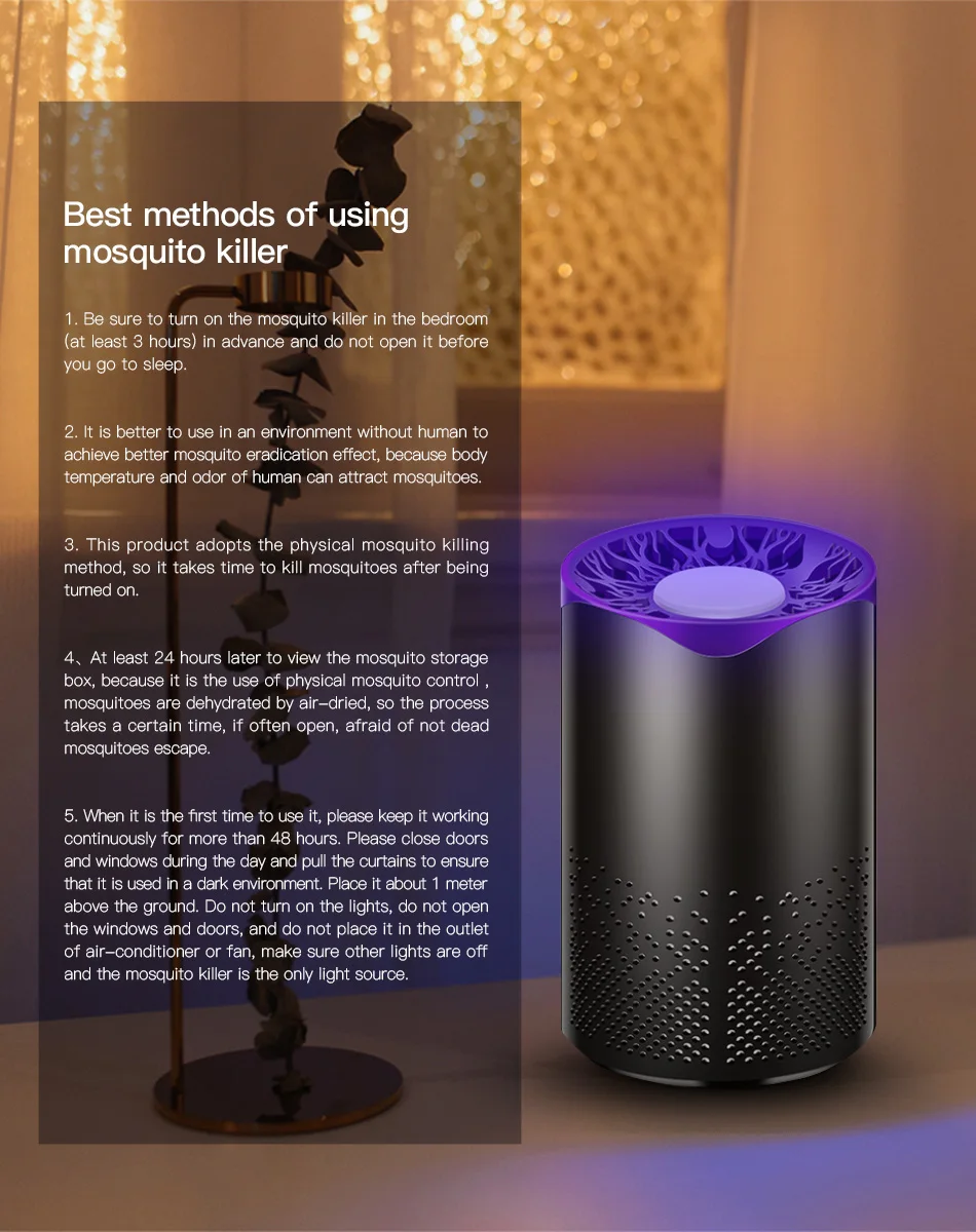 Hot New Electric Mosquito Killer Lamp USB LED Bug Zapper Anti Insect Trap Fly Home Pest Control | Дом и сад